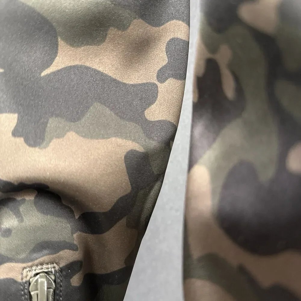 Aldo Camo Stretch Satin Thigh High Boots Size 6 Military Chic Grunge punk sleek - Picture 4 of 16